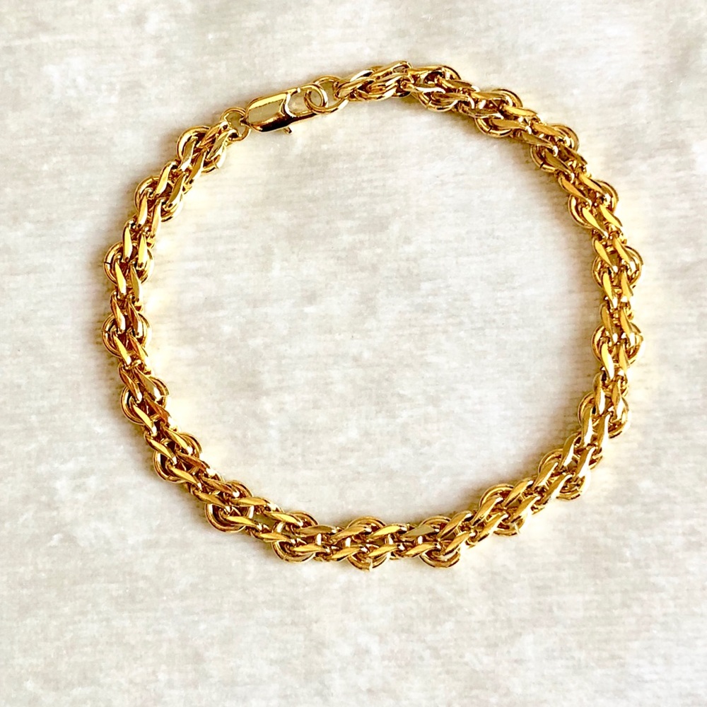 NWOT Italian style Gold GF interlocking link Bracelet